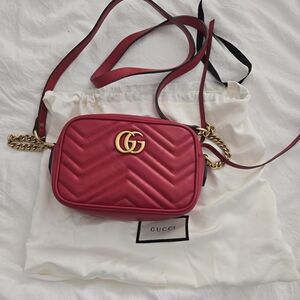 Gucci Red Chevron Crossbody Bag